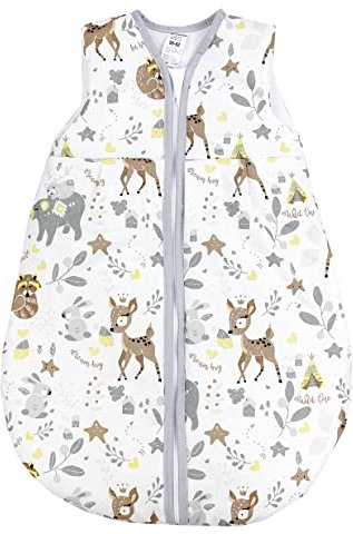 TupTam Schlafsack Baby - Wärmender Ganzjahresschlafsack 2.5 TOG, OEKO-TEX, Ärmellos, Farbe: Wilde Tiere, Größe: 80-86