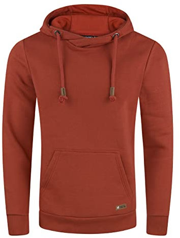 riverso Hoodie Herren Regular Fit RIVJulian Kapuzenpullover Pullover Cross-Over-Kragen, Größe:L, Farbe:Rusty Ochre Red (15401)