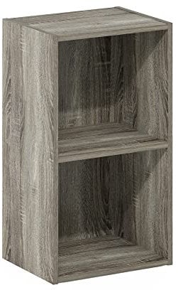 Furinno Pasir 2-stufiges Bücherregal mit offenem Regal, Französische Eiche
