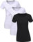 LiKing Camisetas para Mujer Manga Corta Algodón Cuello Redondo Top Casual para Verano,Pack de 3 Multicolor 6101-BWH-XL-3