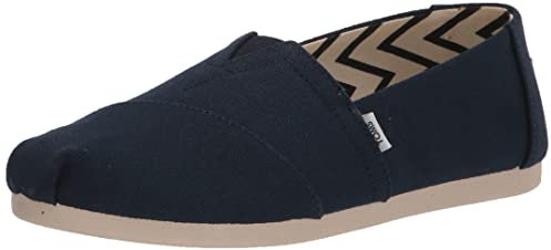 TOMS Damen Alpargata Flacher Slipper, Navy Wide Recycled Cotton Canvas, 41 EU Weit