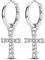 NARMO Kreuz Dangle Ohrringe 925 Sterling Silber Cubic Zirkonia Hoop Ohrringe für Frauen