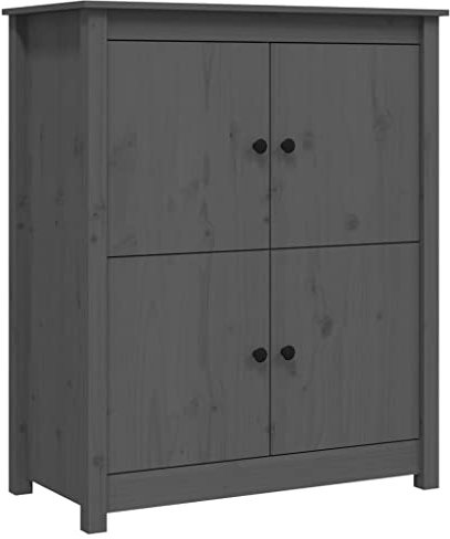 vidaXL Sideboard Schrank Anrichte Beistellschrank Kommode Mehrzweckschrank Standschrank Wohnzimmerschrank Grau 83x41,5x100cm Massivholz Kiefer