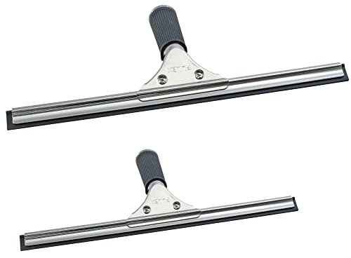 Novaliv Sparset Fensterabzieher Profi 35 cm + 45 cm Fensterreiniger Edelstahl mit auswechselbaren Gummilippe Fensterlippe Fensterreinigung Abzieher Fenster Fensterputzer Fensterwischer Duschabzieher