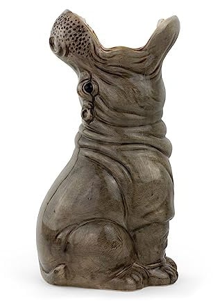 Hunrgy Hippos Vase, handbemalte Nilpferd Vase, ca. 30 cm Grau