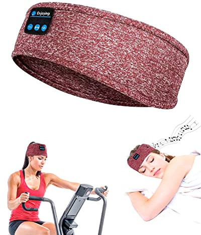 Sleep Headphones, Wireless Bluetooth Headband Built-in Ultra-Thin HD Stereo Speakers, Soft Sleep Headphones Headband for Side Sleep, Yoga, Fitness, Relaxation, Personalized Tech Gifts (Red)