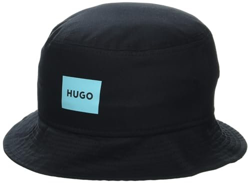 HUGO Herren Square Logo Bucket Hat Schlapphut, Schwarz-Black Pepper, L/XL