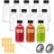 Kiswleon 12-Pack 2oz/60ml Glass Shot Bottles with Lids,Small Ginger Bottle with Funnels Labels,Small Glass Bottles with Lids for Ginger Shots Juice Alcohol Oil Sauces