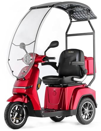 VELECO TURRIS 3 Wheel Vehicle with Canopy and Lithium-ion Battery 48V (RED)