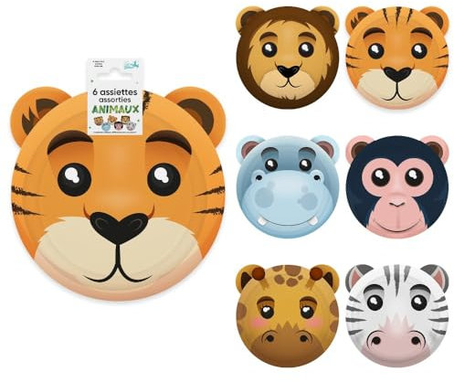 SURPRISEZ-Vous Assiettes - Animaux de la Jungle Baby - Lot de 6