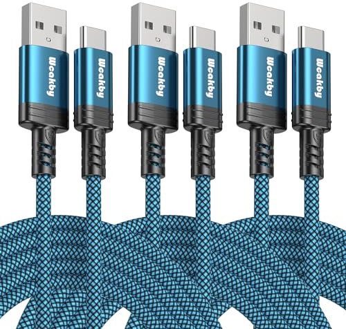 USB C Cable 1M 3Pack USB C Charger Cable,Nylon Braided USB Type C Fast Charging Charger Cable for Samsung Galaxy S10/S9/S8+/S8, MacBook, Huawei P30/P20/P10, Google Pixel