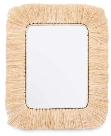 Gift Decor Espejo de Pared Marrón Cristal Hierba 77 x 67 x 3 cm