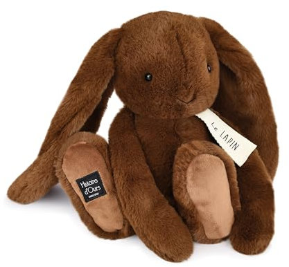 Histoire d'ours - Plüsch-Hase – Kollektion Le Lapin – Farbe Kaffee – Begleiter Soft et Umarmungs – 32 cm – unvergessliche Geschenkidee für kleine und große Kinder – HO3250
