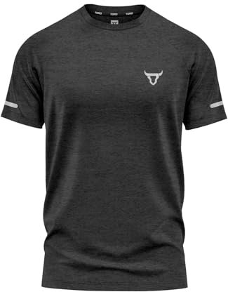 Mens Short Sleeve T-Shirts Workout Athletic Fit Moisture Wicking Fast Drying Reflective Logo Sports T-Shirts Tops