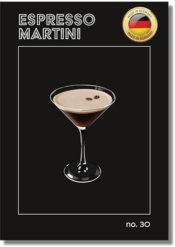 NEUBACH HOME - Cocktail Poster - Espresso Martini - 21x30 cm - Wandbilder für Schlafzimmer Wohnzimmer Küche als Deko Zubehör - schwarz modern aesthetic - Ohne Bilderrahmen