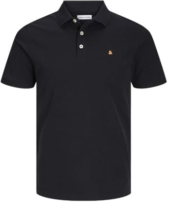 JACK & JONES Herren Jjepaulos Polo Ss Noos Poloshirt, Black/Detail:Classic, XL