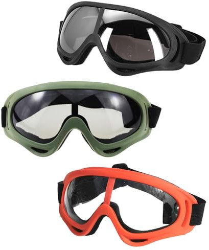 JKYVAA 3Pcs Kids Safety Glasses, Goggles Safety Glasses UV400 Adjustable Children's Protective Goggles for Kids Nerf Gun Battles,DIY,Lab,Skiing, Motorcycling, Skating and Outdoor Sports