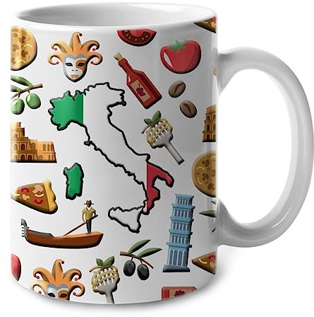 Tazza Colazione Italia Tazza da Regalo Divertenti Tazza Personalizzata Personalizzabile Tazza Originale 330Ml per Bambini, Nonna, papà
