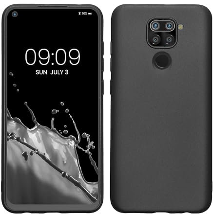 kwmobile Case kompatibel mit Xiaomi Redmi Note 9 Hülle - Schutzhülle aus Silikon metallisch schimmernd - Handyhülle Metallic Grau