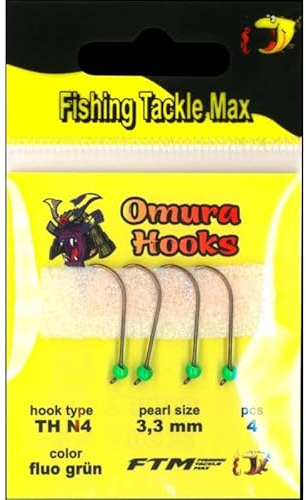 Omura Omura Hook TH N4 Fluo grün 3,3mm 0,39gr 4 Stück