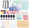 Kit para hacer velas Starter DIY Candle Set Vela Perfumada Regalos con 480g cera soja,9 latas vela,8 bloques color,100 mechas vela y pegatinas mecha, 4 pegatinas