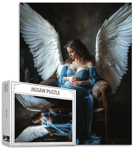 Mère Maria 1000 Pièces Jigsaw Puzzle Adultes - Femme Enceinte Ailes Christianisme - Activité Famille Jeux Colorés Artisanat - Décoration Maison Cadeaux