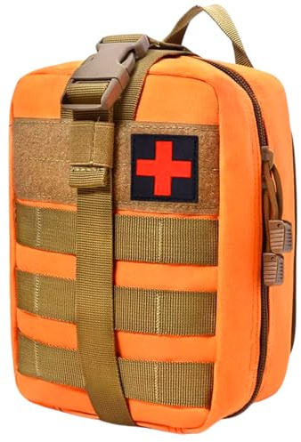 Medizinische Taktische Tasche, wasserdichte Erste Hilfe Taktische Hüfttaschen, Tactical Kleine Pouches, First Aid Gürtel Bag, Taktische gürteltasche für Camping, Jagd, Wandern, Zuhause (Orange)