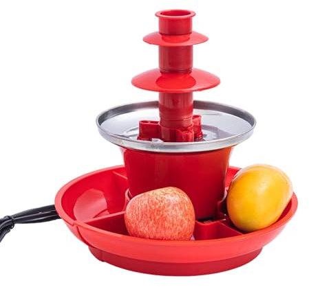 Chocolate Fondue Fountain - 3 Tier Fondue Fountain Machine With Fruit Plate | Melted Chocolate Tower | Automatic Cheese Fountain For Making Hot Chocolate | Electric Machine