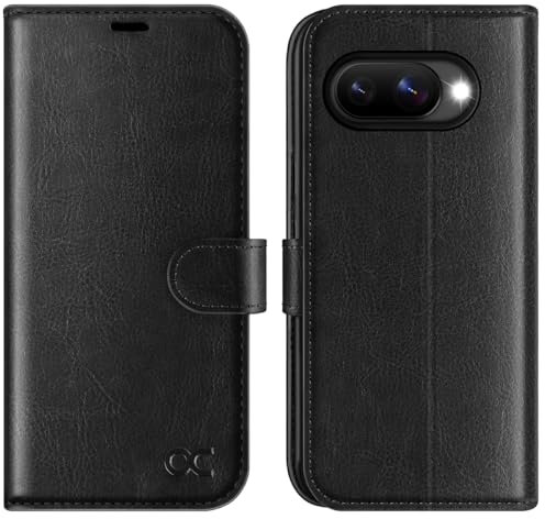 OCASE Kompatibel für Google 9A Hülle PU Leder [Standfunktion] [Kartenfach] [RFID-Sperrung Schützt] Handyhülle Lederhülle Klapphülle Kartenfach Flip Cover für Pixel 9A Handy hülle Leather Schwarz