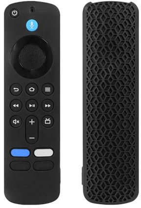 Fernbedienung Silikonhülle kompatibel für Fire TV Stick 4K (2. Gen) 2024, TV-Fernbedienung Schutzhülle Gehäuse Schale rutschfeste Textur Hülse Halterung (nur Gehäuse) (Schwarz)
