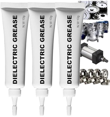 Dielectric Tune-Up Grease - Electrical Connector & O-Ring Lubricant, Silicone Grease for Plumbing & Automotive, Includes White Lithium & Wheel Bearing Greases - 3 PCS