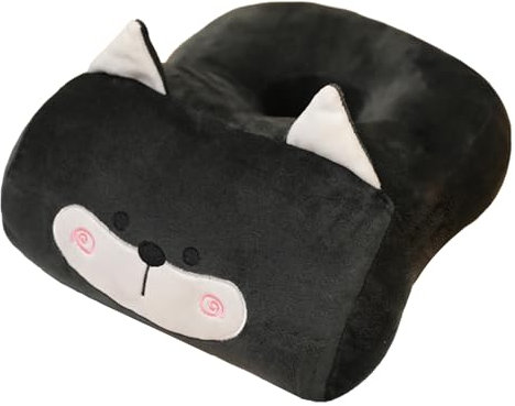 CavspkArt Weiches Nickerchen Kissen, Schreibtisch Nickerchen Kissen, Nickerchen Kissen für Büro Ohrkissen für Seitenschläfer für Damen, Mädchen, Kinder (Schwarzes Hündchen)