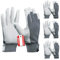 Gebol Uni Fit Comfort, 3 Paar Arbeitshandschuhe aus hochwertigem Leder, Handschuhe Herren für Bau, Mechanik & Garten mit elastischem Bund & Klettverschluss, Sicherheitshandschuhe Gr. XL/10 Weiß/Grau