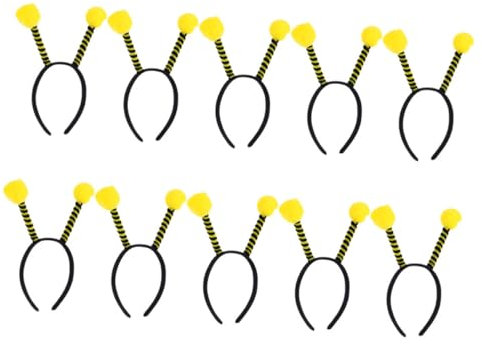 Lot De 10 Bandeaux En Forme D'Abeille -Tête Avec Antenne De Accessoires De Costume D'Halloween -Tête -Tête Et Lunettes