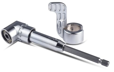 HOHXEN Adaptador para Taladro en Ángulo Recto de 105 Grados, Adaptador Magnético en Ángulo Recto para Destornillador de 1/4 de Pulgada Hexagonal, Adaptador para Soporte de Vasos de Extensión