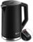 BALTER Edelstahl Wasserkocher mit Temperatureinstellung, 40°C-100°C, Doppelwand, BPA frei, leise & kabellos, Kettle, Teekocher mit Temperaturwahl, 1.5L, 2200W, Schwarz