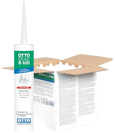 20 x OTTO-SEAL S100 300 ml Strandbeige Premium-Sanitär-Silikon Silicon Sanitärsilicon Bausilicon Bad Dusche Balkon Terrasse Wohnung