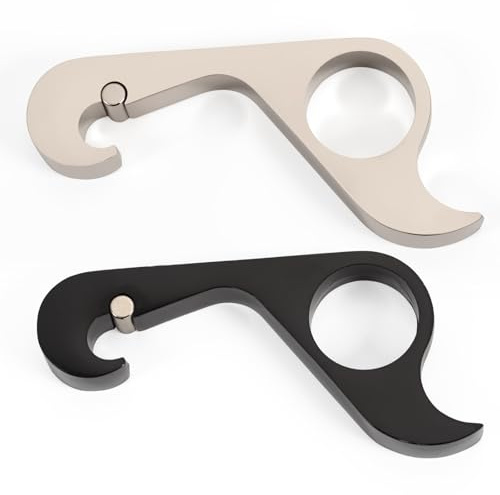 Décapsuleur à une main pour personnes âgées, décapsuleur avec aimant pour les mains faibles et l'arthrose, ouvre-bouteille de bière multifonction, cadeau pour personnes âgées, noir et argent