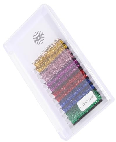 PHENOFICE Künstliche Wimpern Glitzer 6 Paare Faser Hautfreundlich Leicht zu Entfernen für Augen Make Up und Auftritte Zufällige Farbe