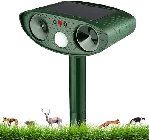 Katzenschreck Ultraschall, Solar Tiervertreiber Katzenabwehr, Ultraschall Abwehrmittel Hundeschreck Marderschreck mit Bewegungsmelder für Katzen, Hunde, Mäuse, Vögel, Marder