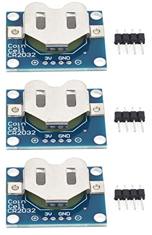 3 Pcs Button Battery Mounting Board Electrical Holder Module with 2.54mm Contact Pin Port - Coin Cell Socket Compatible with 20mm CR2032 Batteries for Breadboard and Circuit