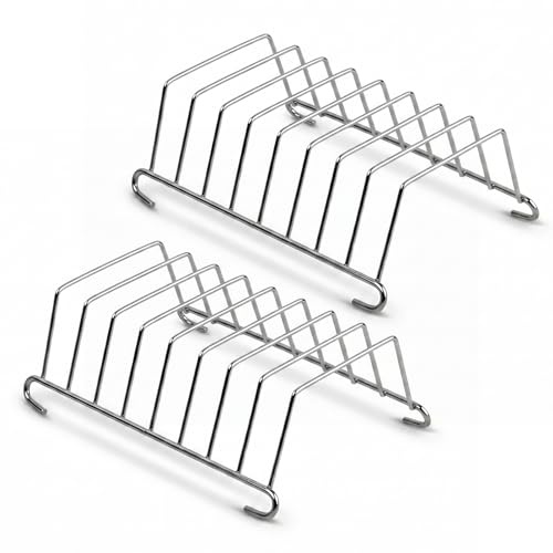 Kaiyzo 2 Unidades Soporte para Tostadas Freidora de Aire Acero Inoxidable 304, Rejilla Pan Accesorios Air Fryer, Estante Enfriamiento, Plata 13,5cm