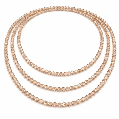 MAPIMANIA Lange Damen-Halskette mit Glasperlen – vielseitiger Schmuck, hell und elegant für jeden Anlass, Geschenkidee
