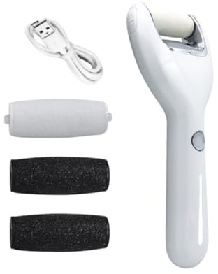 TOVINANNA Lime à Pieds Électrique pour Pédicure 3 Têtes Abrasives, 2 Vitesses, Batterie 2000mah, Recharge Usb, Outil Abs pour Enlever Callosités et Peau Morte
