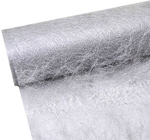 Sizoflor Tischband - 25 Meter Rolle + 100 Deko Sterne in Silber Gratis (30cm Breite, Silber)