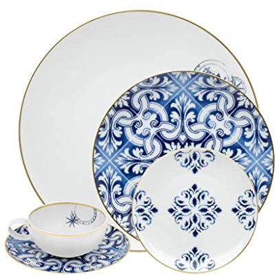 Vista Alegre Transatlantica Geschirr-Set, Porzellan, 5-teilig