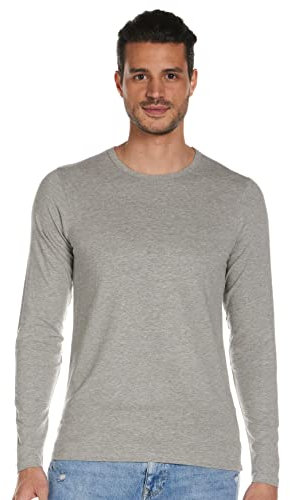 JACK & JONES Men's Jjebasic O-Neck Tee L/S Noos JJEBASIC O-Neck TEE L/S NOOS, Grey (Light Grey Melange), XS
