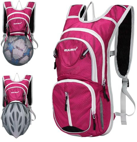 EULANT Fahrrad Rucksack Klein,Trinkrucksack 8l Con Wärmedämmschicht Wasserrucksack MTB Rucksack Reflektierend Skirucksack,Wasserdicht Sportrucksack für Joggen Trekking Laufen,Rosarot