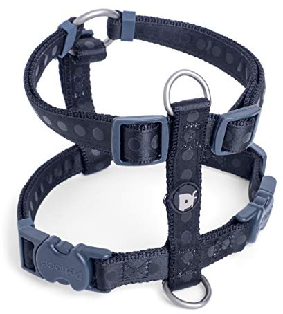 Petface Tonal Dots Dogs Harness, Black, Large, L