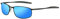 ZHILE Polarized Sunglasses for Men, 8-base Curve Wrap Metal Frame for Fishing Sporting Driving with Sunglasses Case, Black Frame Blue Mirrored Lens, M